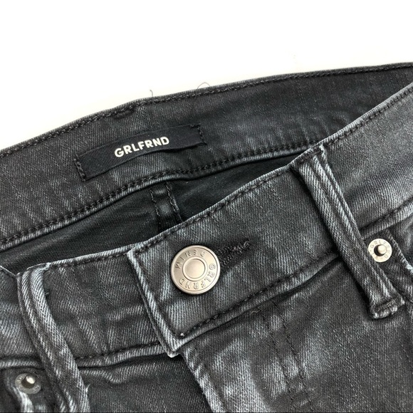 GRLFRND Candice ripped black stretch skinny jeans ankle jegging 27P 27 petite - Picture 9 of 16